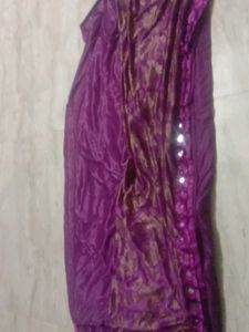 new purple reffle saree