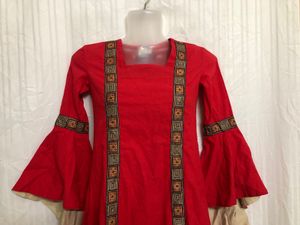 Red Long Sleeve Round Dress