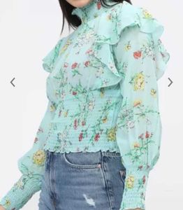Tokyo Talkies Sea Green & Yellow Floral Print