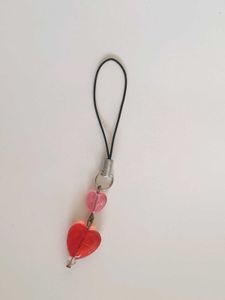Heart Beaded Phone Charm