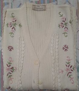 Embroidered with Lace work  Wollen  Cardigan