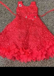 New Peachy Pink Kids Frock With Damage
