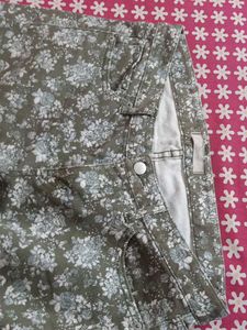 Floral Print Jeans