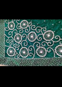 Bottle Green Saree