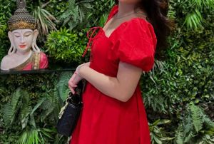 Pinteresty Red Flowly feminine Dress ♥️🪽