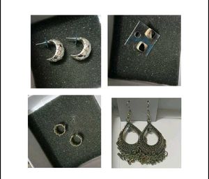 Jewelry Lot: Set Of 6 Earrings &amp; 3 Hand Rings