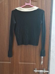 Black V Neck Top