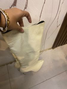 Y2k Pinteresty White Croc Leather Boots