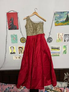 Elegant Red &amp; Gold Gown❤️❤️