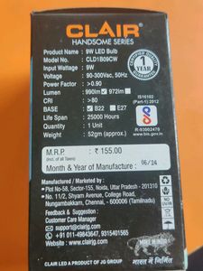 Brand New 9W Clair Bulb With One year Guarantee
