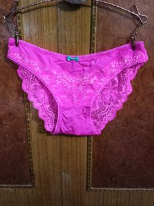 Pink Lace Trim Panties