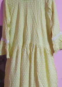 Yellow Embroidered Ethnic Gown