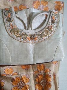 A pretty sharara dress  with delicate hand embroid