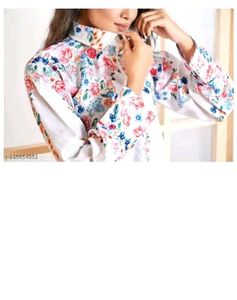 🤍 Floral Print Button-Down Shirt✨