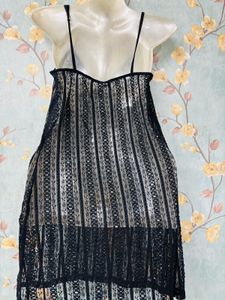Women Net Black Dress