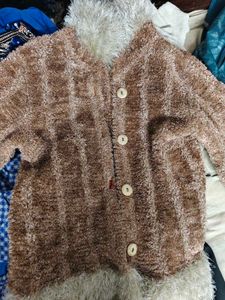 Vintage Fuzzy Brown Cardigan Sweater