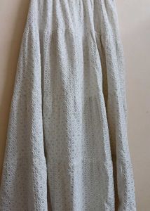 White Eyelet Maxi Skirt