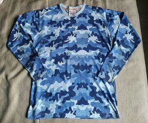 Unisex Blue Camo Long Sleeve T-Shirt
