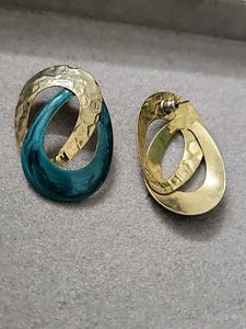 Chic Teal &amp; Gold Earrings
