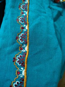 Embroidered Teal Top
