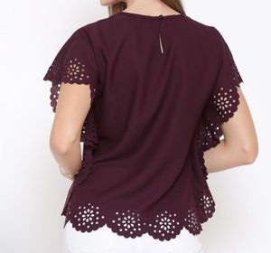 Maroon Cutout Top
