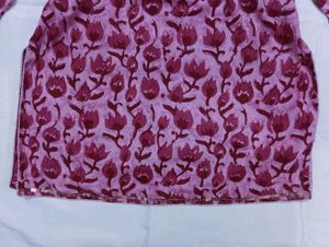 🌷Cotton Short Kurti with Criss-Cross Back Tie