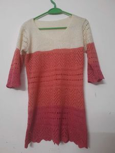 Winter Wear Long Top Sweater Crochet Knitted