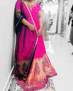 Pink Embellished Indian Dress