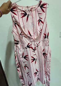 Pink Floral Print Dress, SIZE - S