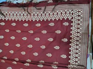 NEW Marron Silk Saree