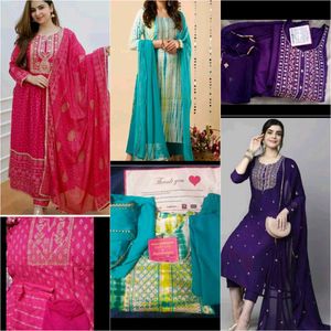 🌺3 Kurta Sets 💚💜🌺
