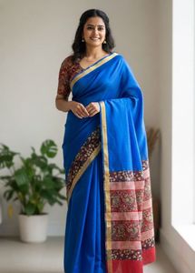 Blue Floral saree with blouse