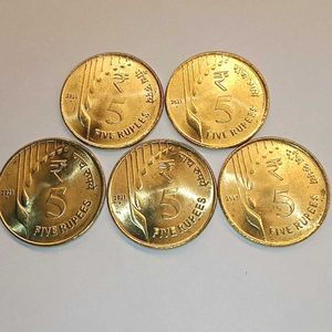 5 Rupee Raindrop Gem UNC Coins for Collection