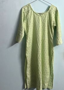 Chikankari Green Kurti
