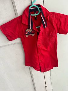 Red Car Applique Shirt