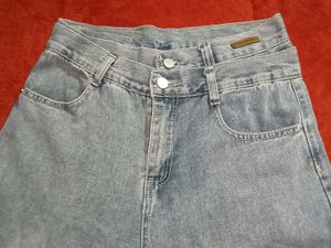 Double Waistband Denim Jeans