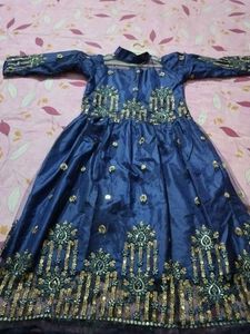 Elegant Blue Embellished Dress