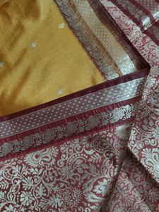 Elegant Yellow & Red Saree