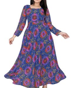 Boho Paisley Print Long Sleeve Dress