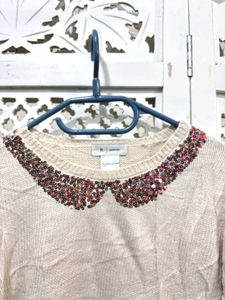 🎀Imported Elegant Embellished Collar Sweater B