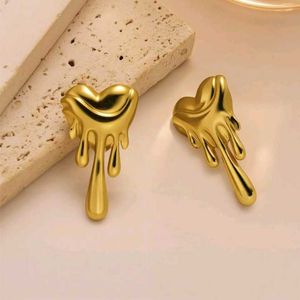 Anti Tarnish Heart With Drop Earrings
