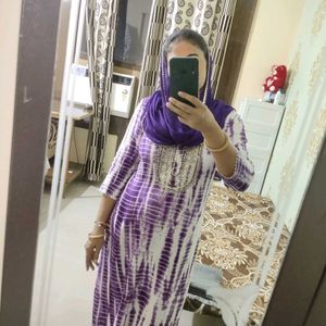 Elegant purple kurta set