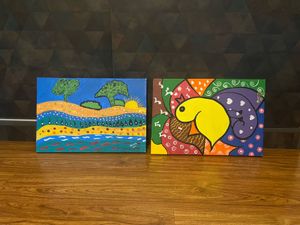 Set Of 2- New Canvas Painting Handmade