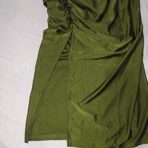Savana Green Slit Skirt