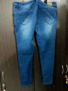 Women Mid-rise Stretchable 38 Jeans In Dark Blue