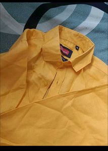 Gold Cotton Blend Shirt New One.