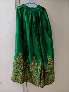 Green &amp; Golden Ethnic long Skirt