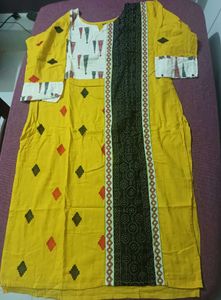 Yellow Printed Kurti