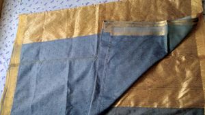 Elegant Steel & Gold Saree