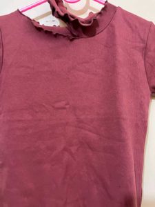 Cute Ruffle Neck Top